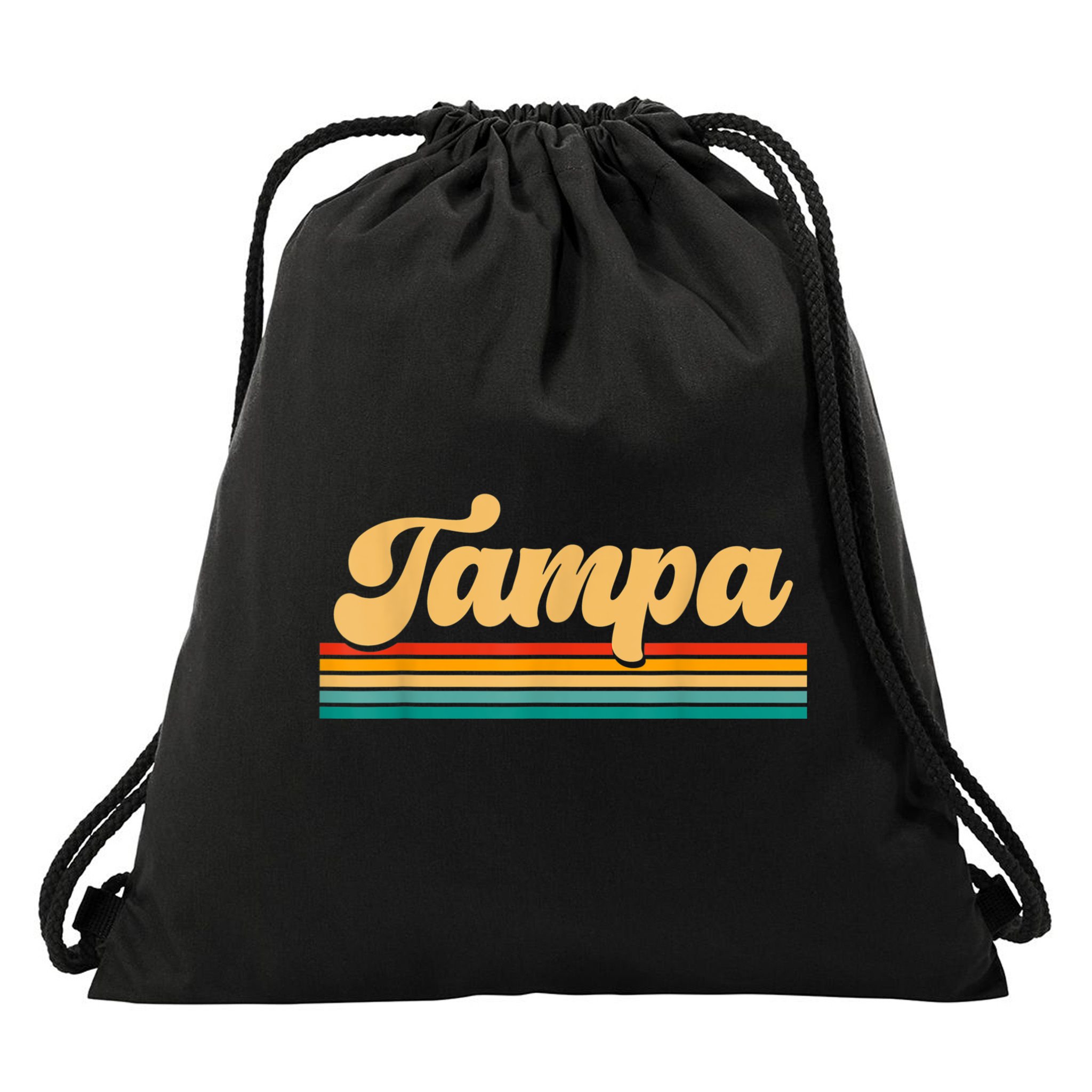 Retro City Of Tampa Florida Drawstring Bag