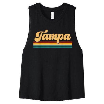 Retro City Of Tampa Florida Women's Racerback Cropped Tank