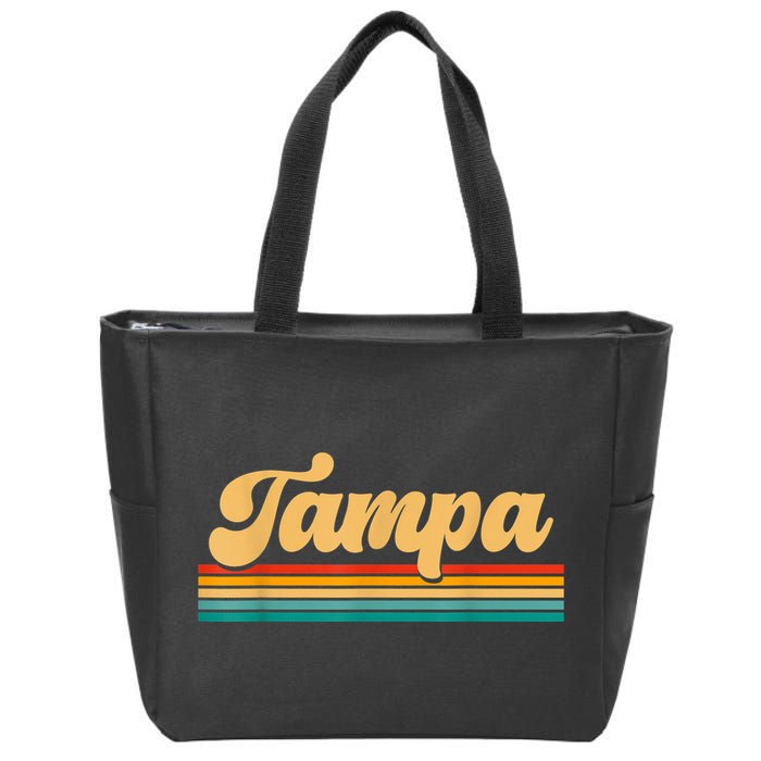 Retro City Of Tampa Florida Zip Tote Bag