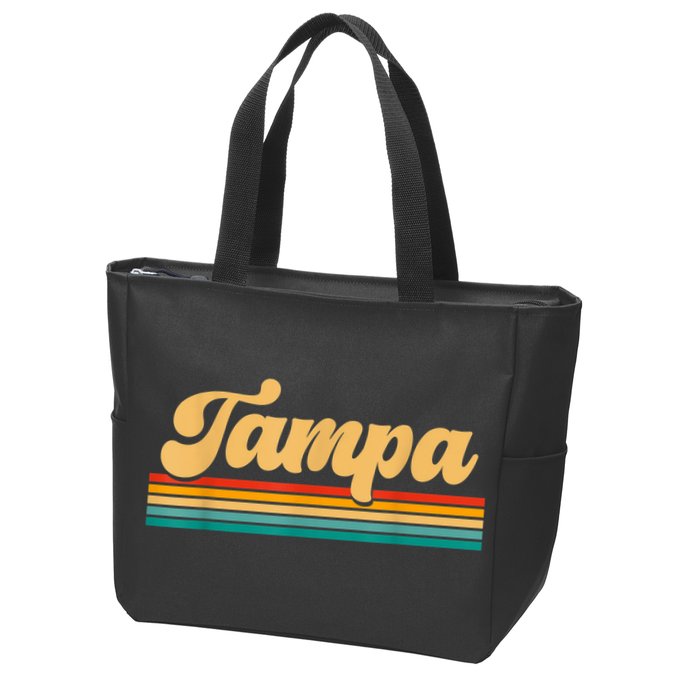 Retro City Of Tampa Florida Zip Tote Bag