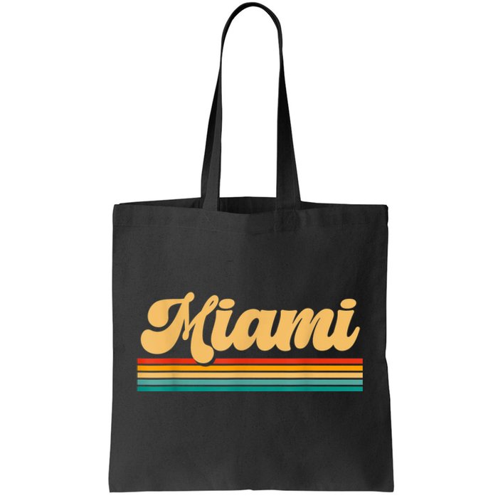 Retro City Of Miami Florida Tote Bag