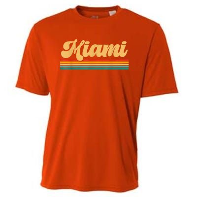 Retro City Of Miami Florida Cooling Performance Crew T-Shirt