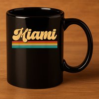 Retro City Of Miami Florida 11oz C Handle Ceramic Mug