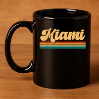 Retro City Of Miami Florida 11oz C Handle Ceramic Mug