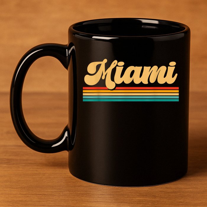 Retro City Of Miami Florida 11oz C Handle Ceramic Mug
