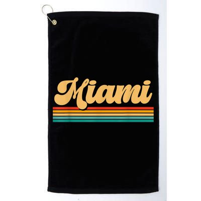 Retro City Of Miami Florida Golf Towel
