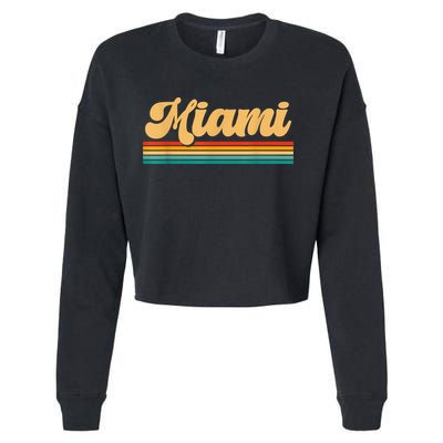 Retro City Of Miami Florida Cropped Pullover Crew