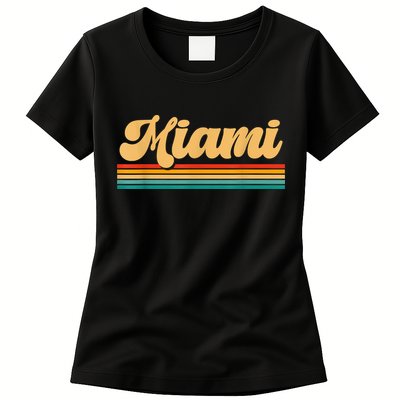 Retro City Of Miami Florida Womens T-Shirt
