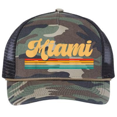 Retro City Of Miami Florida Retro Rope Trucker Hat Cap