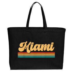 Retro City Of Miami Florida Cotton Canvas Jumbo Tote