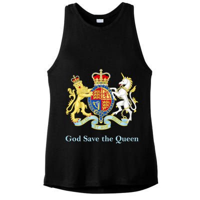 Royal Coat Of Arms, God Save The Queen Ladies PosiCharge Tri-Blend Wicking Tank