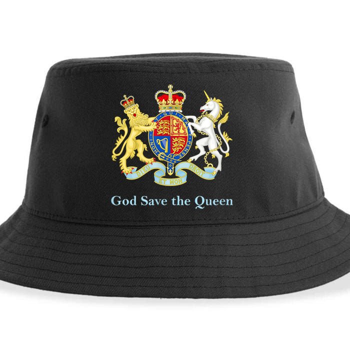 Royal Coat Of Arms, God Save The Queen Sustainable Bucket Hat