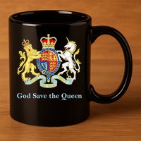Royal Coat Of Arms, God Save The Queen 11oz C Handle Ceramic Mug