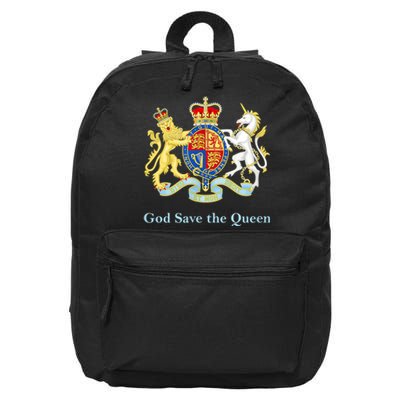 Royal Coat Of Arms, God Save The Queen 16 in Basic Backpack