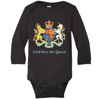 Royal Coat Of Arms, God Save The Queen Baby Long Sleeve Bodysuit