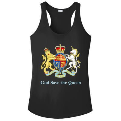 Royal Coat Of Arms, God Save The Queen Ladies PosiCharge Competitor Racerback Tank