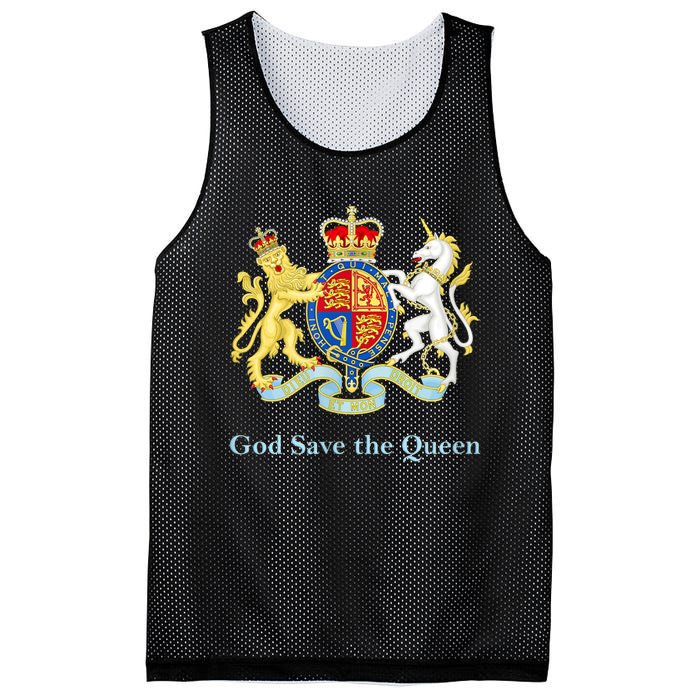 Royal Coat Of Arms, God Save The Queen Mesh Reversible Basketball Jersey Tank