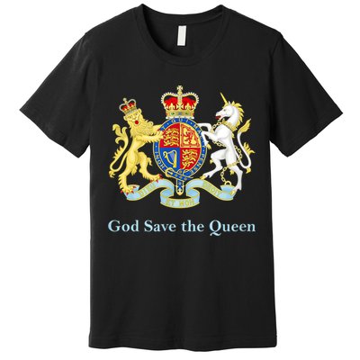 Royal Coat Of Arms, God Save The Queen Premium T-Shirt