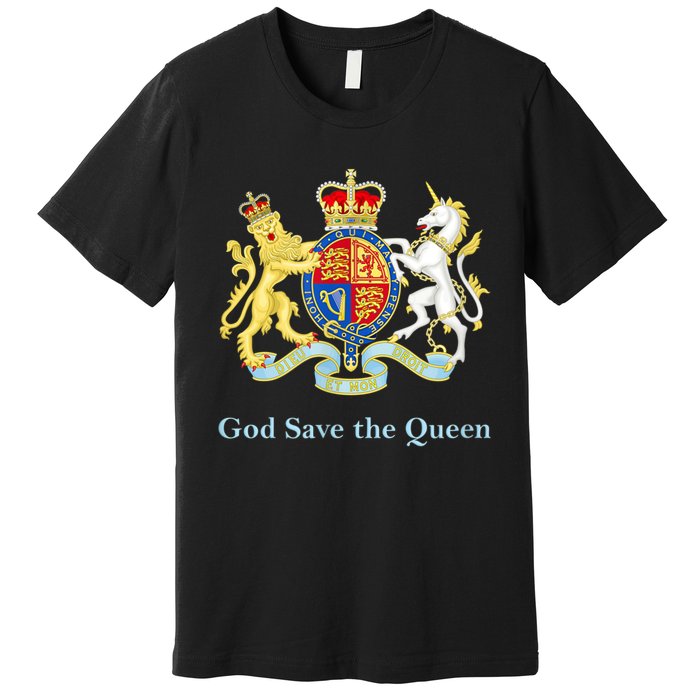 Royal Coat Of Arms, God Save The Queen Premium T-Shirt