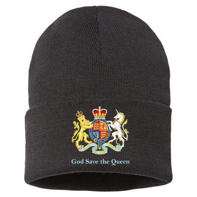 Royal Coat Of Arms, God Save The Queen Sustainable Knit Beanie
