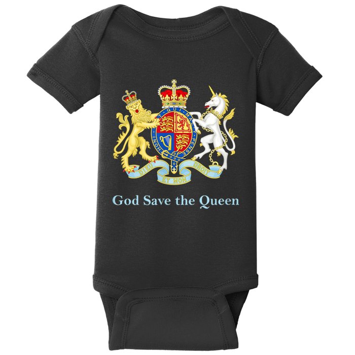 Royal Coat Of Arms, God Save The Queen Baby Bodysuit