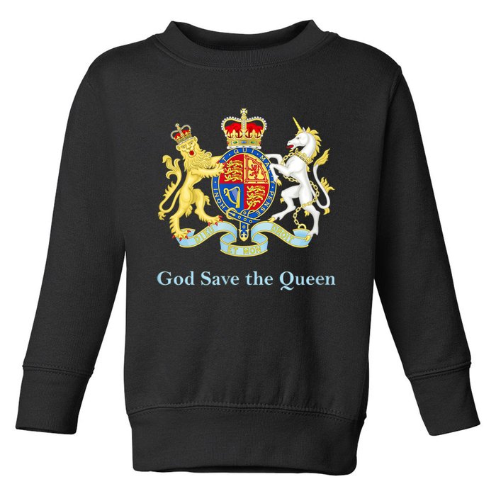 Royal Coat Of Arms, God Save The Queen Toddler Sweatshirt