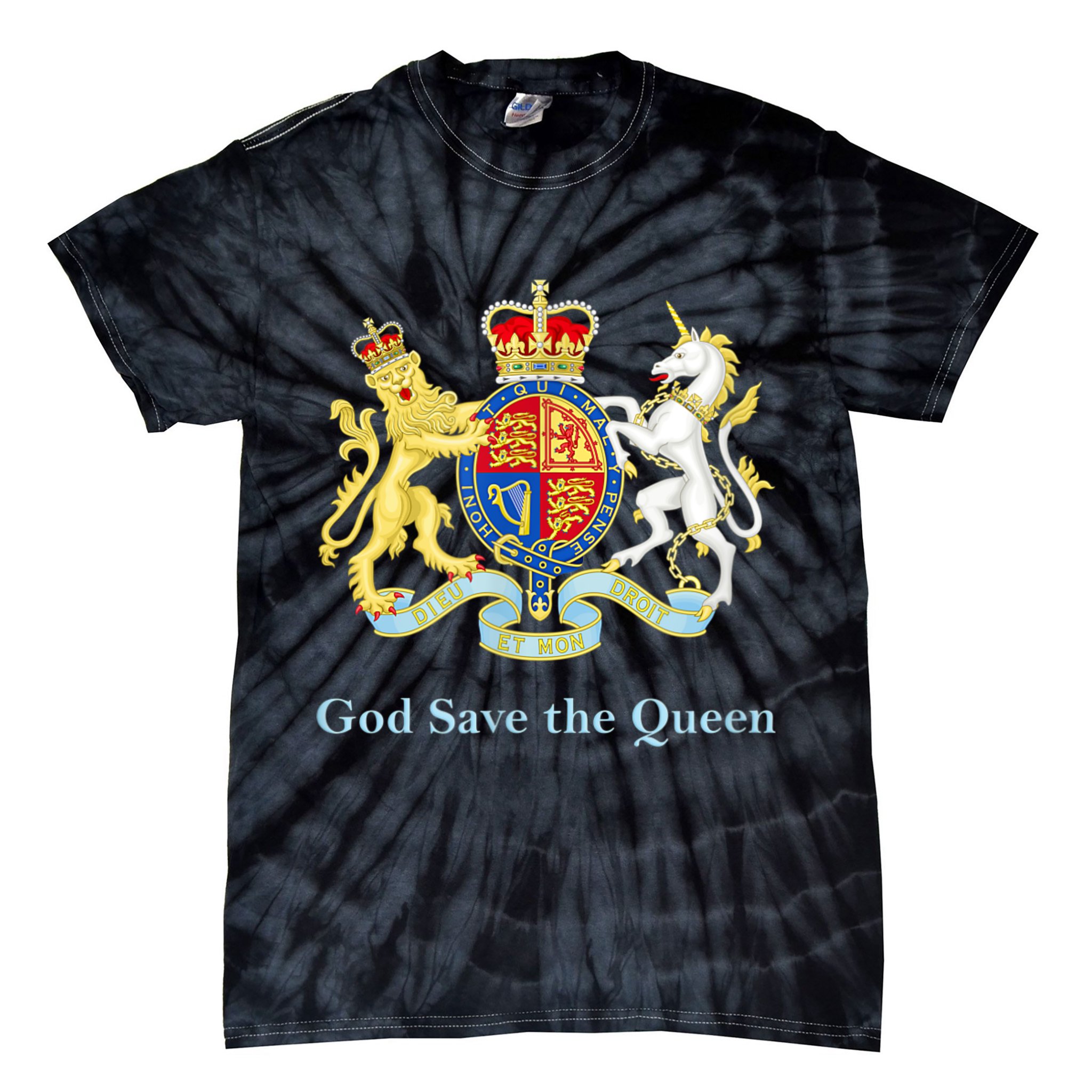 Royal Coat Of Arms, God Save The Queen Tie-Dye T-Shirt