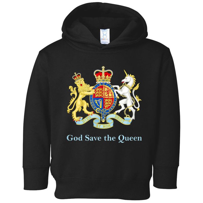 Royal Coat Of Arms, God Save The Queen Toddler Hoodie