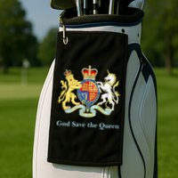 Royal Coat Of Arms, God Save The Queen Golf Towel