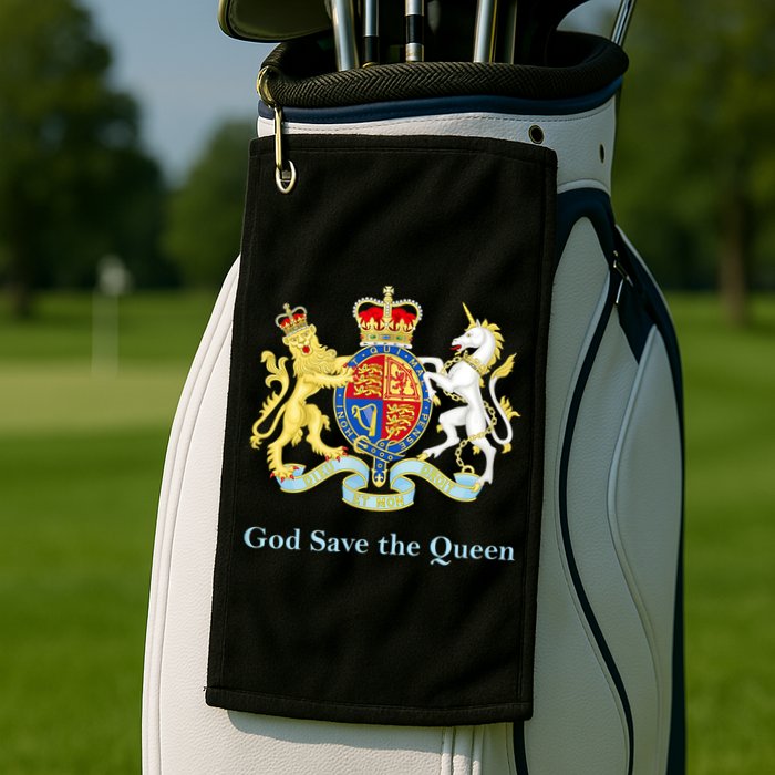 Royal Coat Of Arms, God Save The Queen Golf Towel