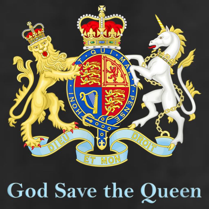 Royal Coat Of Arms, God Save The Queen Golf Towel
