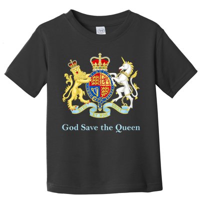 Royal Coat Of Arms, God Save The Queen Toddler T-Shirt