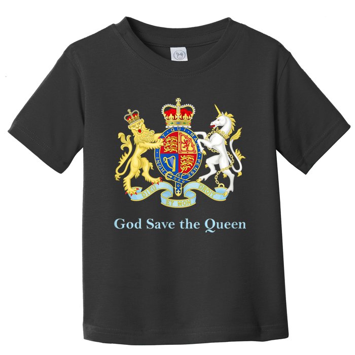 Royal Coat Of Arms, God Save The Queen Toddler T-Shirt