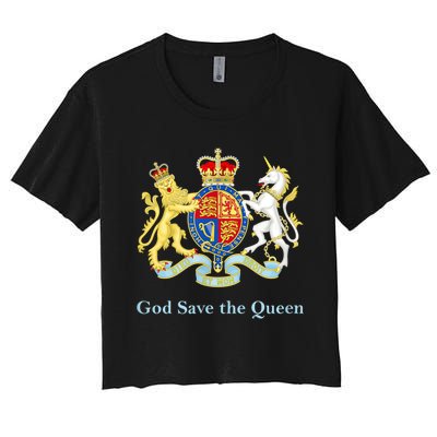 Royal Coat Of Arms, God Save The Queen Women's Crop Top Tee