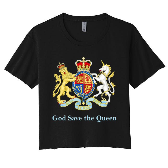 Royal Coat Of Arms, God Save The Queen Women's Crop Top Tee