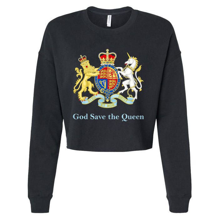 Royal Coat Of Arms, God Save The Queen Cropped Pullover Crew