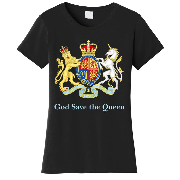 Royal Coat Of Arms, God Save The Queen Women's T-Shirt