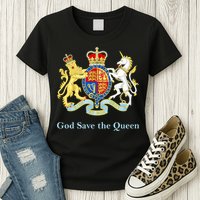 Royal Coat Of Arms, God Save The Queen Womens T-Shirt