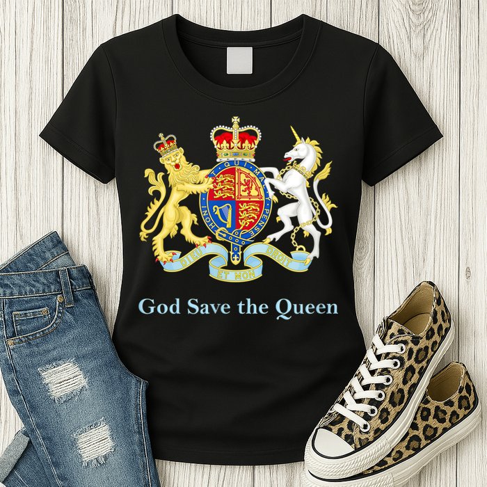 Royal Coat Of Arms, God Save The Queen Womens T-Shirt