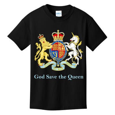 Royal Coat Of Arms, God Save The Queen Kids T-Shirt