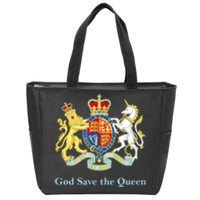 Royal Coat Of Arms, God Save The Queen Zip Tote Bag