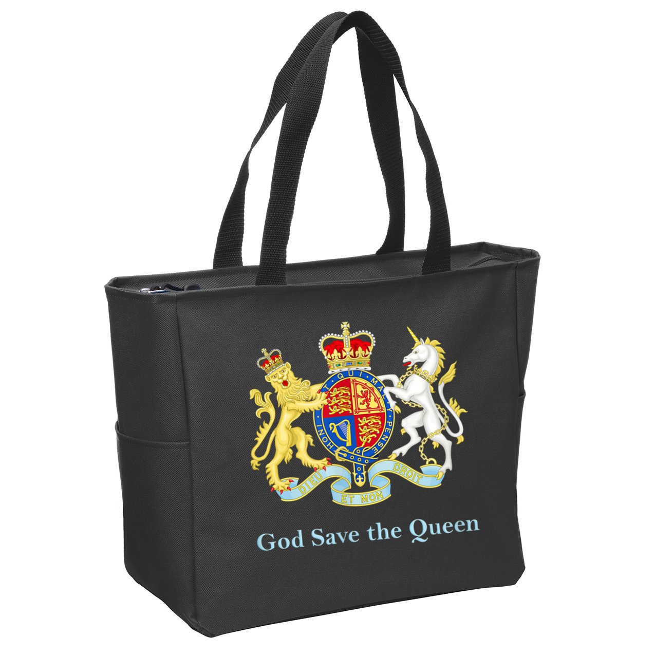 Royal Coat Of Arms, God Save The Queen Zip Tote Bag