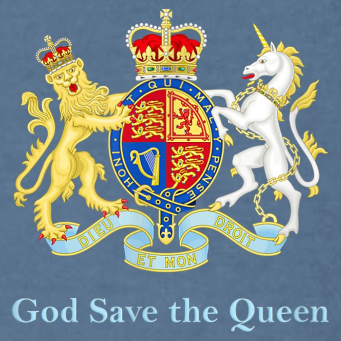 Royal Coat Of Arms, God Save The Queen Garment-Dyed Sweatshirt