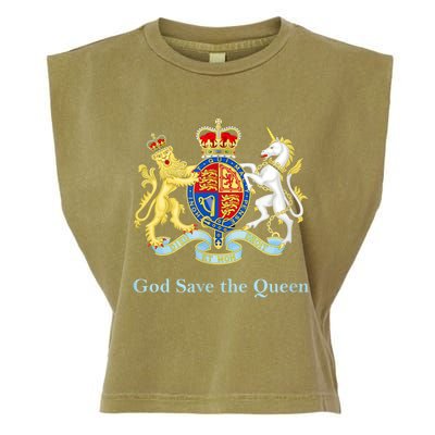 Royal Coat Of Arms, God Save The Queen Garment-Dyed Women's Muscle Tee