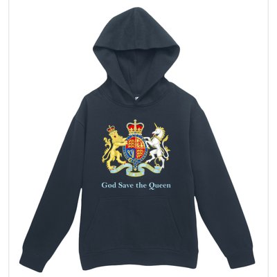 Royal Coat Of Arms, God Save The Queen Urban Pullover Hoodie