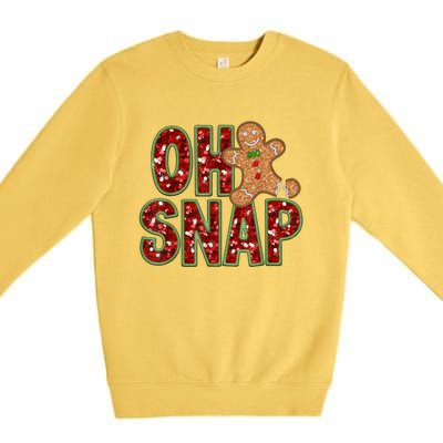 Red Cheerful Oh Snap Gingerbread Christmas Cute Xmas Premium Crewneck Sweatshirt