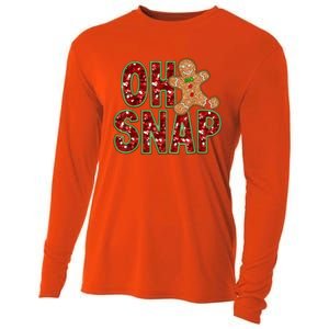 Red Cheerful Oh Snap Gingerbread Christmas Cute Xmas Cooling Performance Long Sleeve Crew