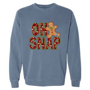 Red Cheerful Oh Snap Gingerbread Christmas Cute Xmas Garment-Dyed Sweatshirt