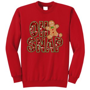 Red Cheerful Oh Snap Gingerbread Christmas Cute Xmas Sweatshirt