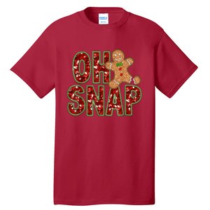 Red Cheerful Oh Snap Gingerbread Christmas Cute Xmas Tall T-Shirt